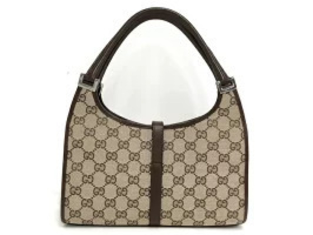 Gucci beige handbag leather canvas Jackie GG